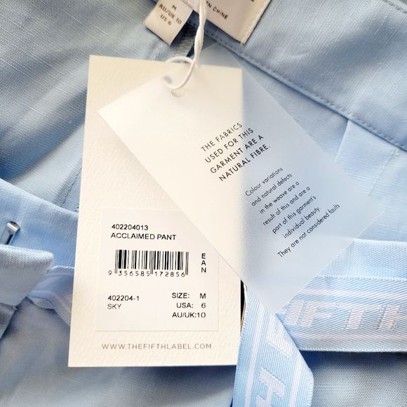 Saks Fifth Ave-THE FIFTH LABEL Acclaimed Pant in Sky Blue —new with tag - Picture 10 of 11